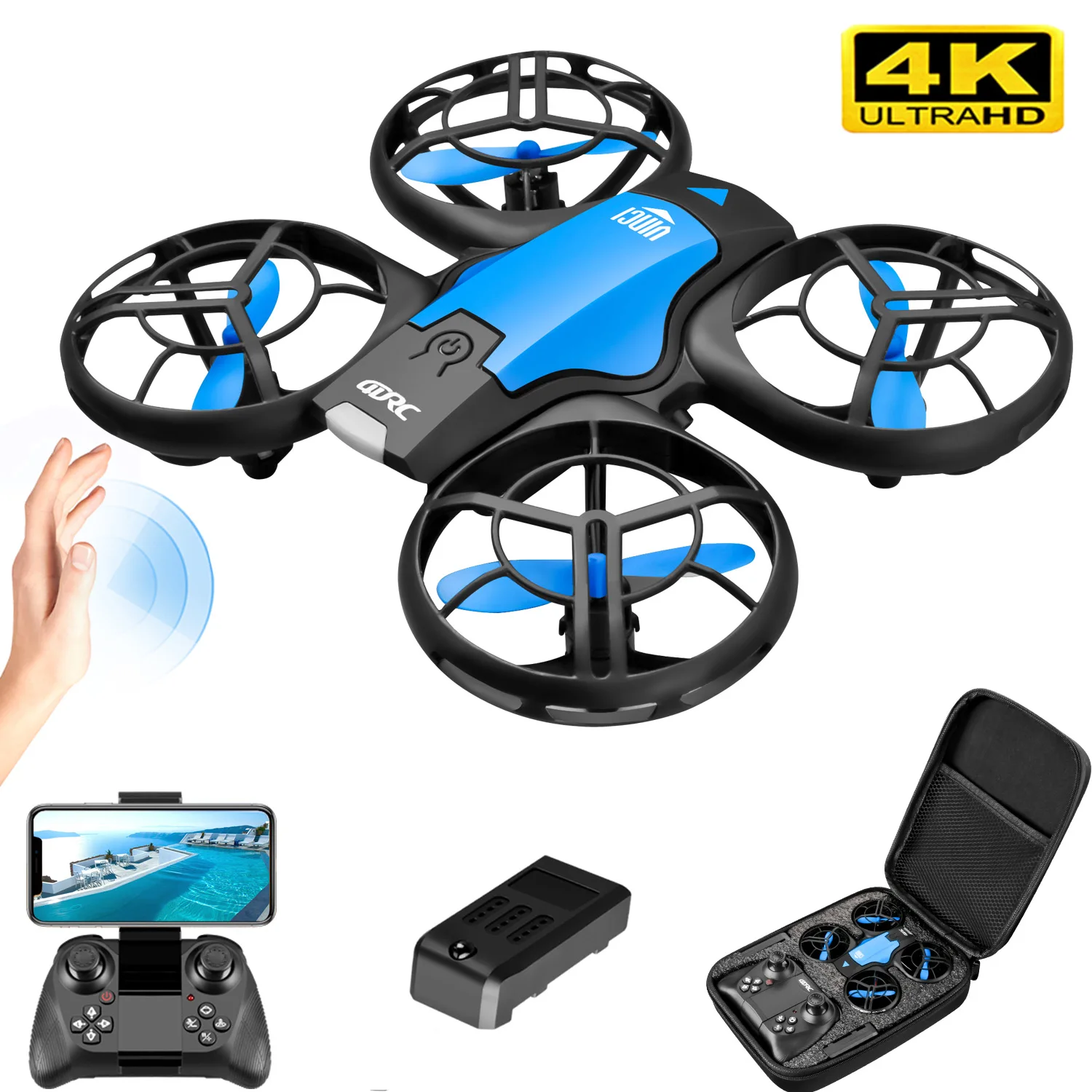 V8 New Mini Drone 4K Professio - đánh giá và giá Rc Helicopter Case